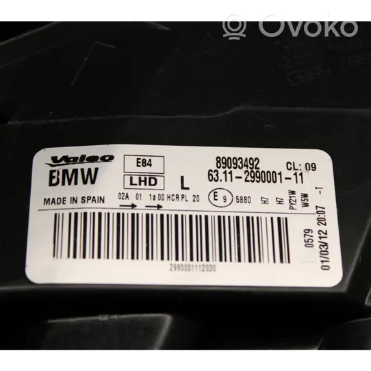 BMW X1 E84 Priekšējais lukturis 89093492
