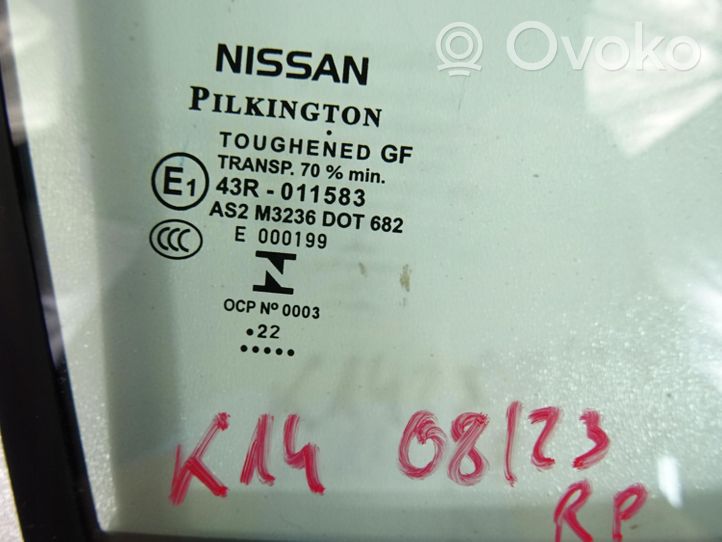 Nissan Micra K14 Finestrino/vetro triangolo anteriore 802C25FA0A