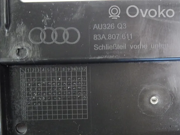 Audi Q3 F3 Etupuskurin alustan pohjalevy 83A807611A