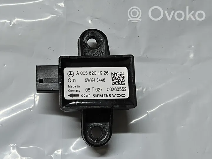 Mercedes-Benz S W221 Gaisa spilvenu trieciensensors A0038201926