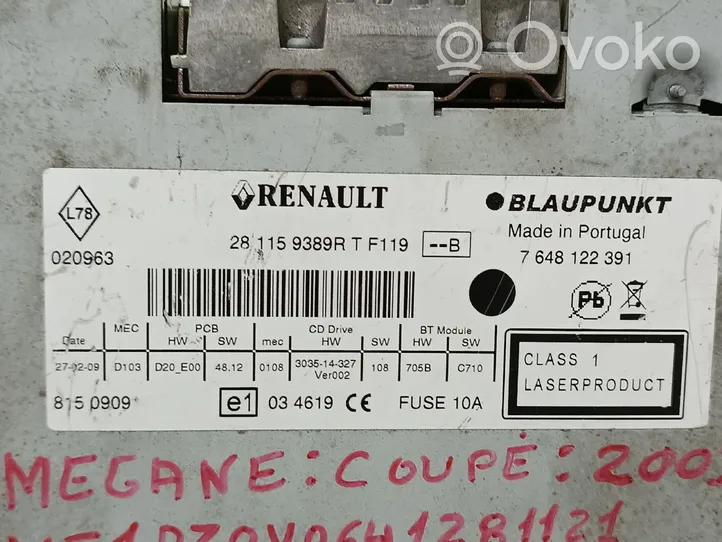 Renault Megane III Unité principale radio / CD / DVD / GPS 