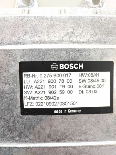 Mercedes-Benz S W221 Kameros valdymo blokas A2219007800