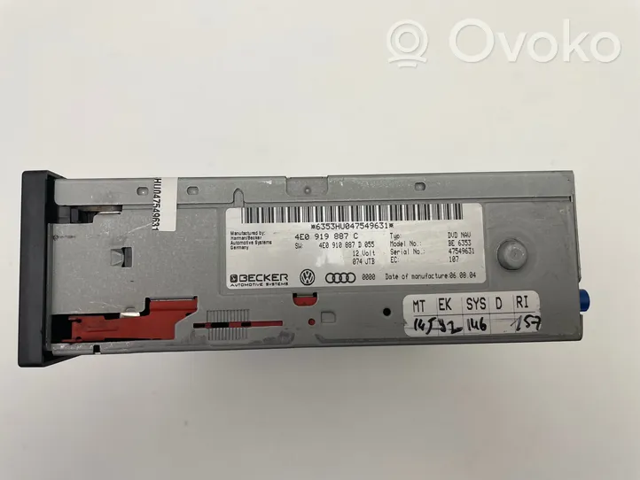 Audi A8 S8 D3 4E Unité / module navigation GPS 4E0919887C