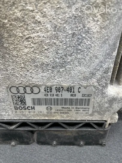 Audi A8 S8 D3 4E Calculateur moteur ECU 4E0907401C