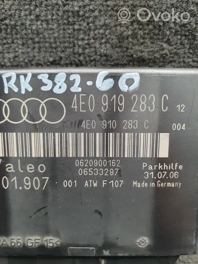 Audi A8 S8 D3 4E Pysäköintitutkan (PCD) ohjainlaite/moduuli 4E0919283C