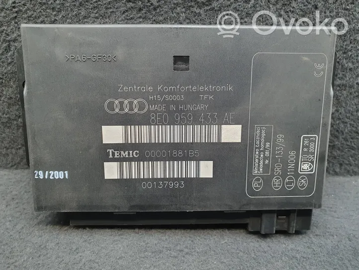 Audi A4 S4 B6 8E 8H Modulo comfort/convenienza 8E0959433AE