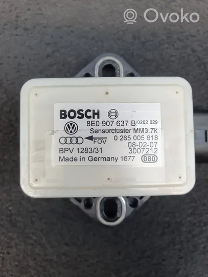 Audi A6 S6 C6 4F ESP (stabilumo sistemos) daviklis (išilginio pagreičio daviklis) 8E0907637B