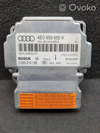 Audi A8 S8 D3 4E Module de contrôle airbag 4E0959655K