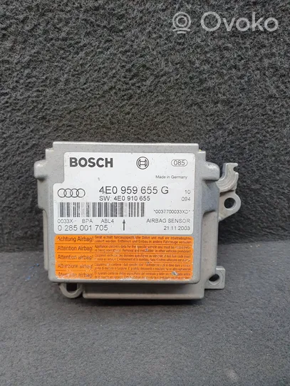 Audi A8 S8 D3 4E Turvatyynyn ohjainlaite/moduuli 4E0959655G