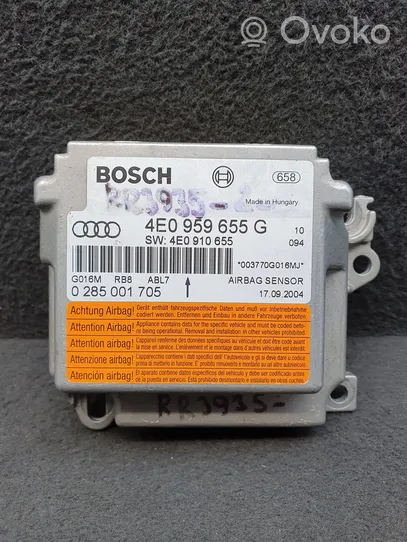 Audi A8 S8 D3 4E Turvatyynyn ohjainlaite/moduuli 4E0959655G