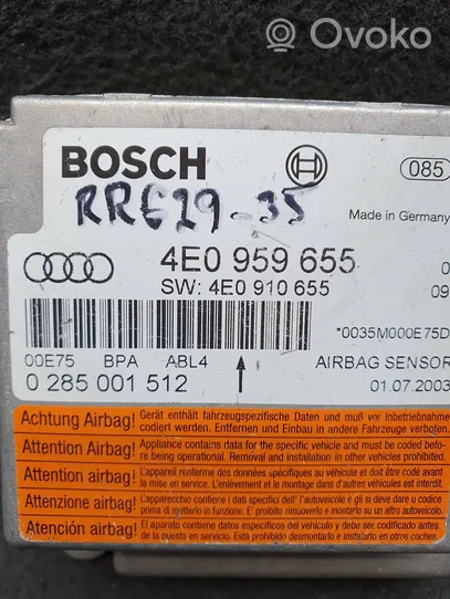 Audi A8 S8 D3 4E Module de contrôle airbag 4E0959655