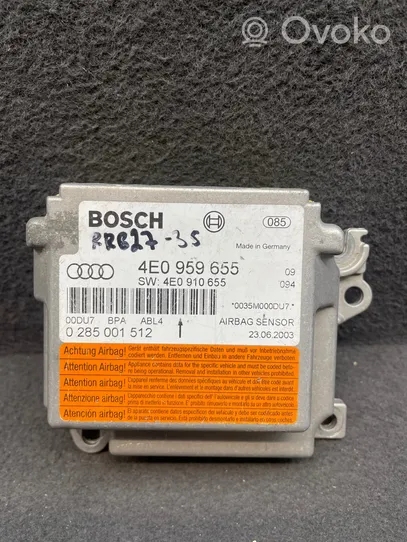 Audi A8 S8 D3 4E Module de contrôle airbag 4E0959655