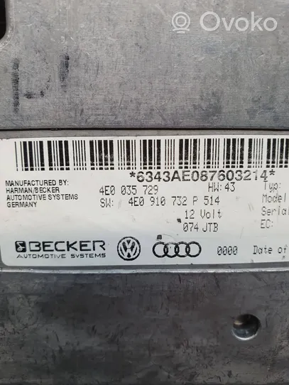 Audi A8 S8 D3 4E Unité de contrôle MMI 4E0910132P