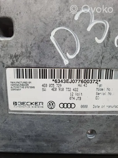 Audi A8 S8 D3 4E Unité de contrôle MMI 4E0910732