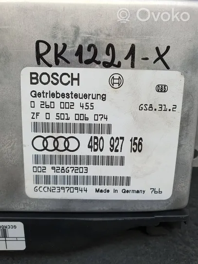 Audi A6 S6 C5 4B Vaihdelaatikon ohjainlaite/moduuli 4B0927156