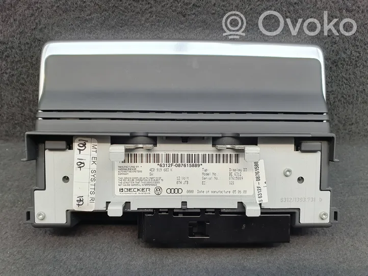 Audi A8 S8 D3 4E Monitor / wyświetlacz / ekran 4E0919603K