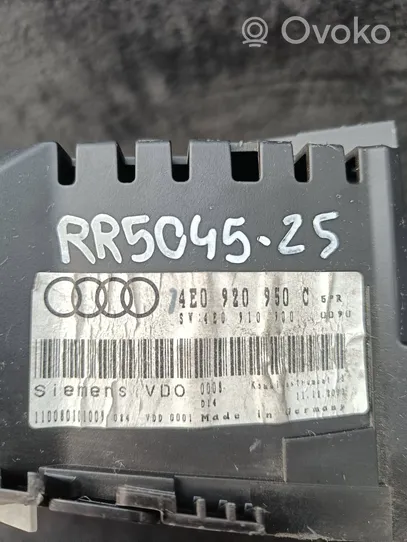 Audi A8 S8 D3 4E Tachimetro (quadro strumenti) 4E0920950C