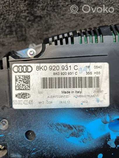 Audi A4 S4 B8 8K Compteur de vitesse tableau de bord 8K0920931C