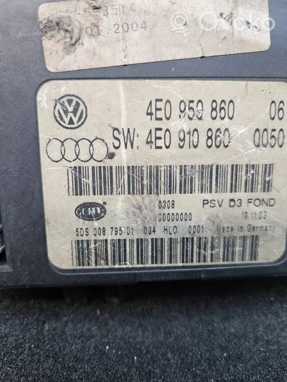 Audi A8 S8 D3 4E Module de commande de siège 4E0959860