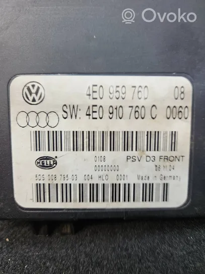 Audi A8 S8 D3 4E Module de commande de siège 4E0959760