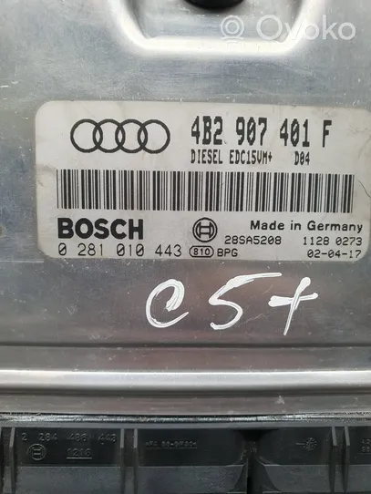 Audi A6 S6 C5 4B Moottorin ohjainlaite/moduuli 4B2907401F