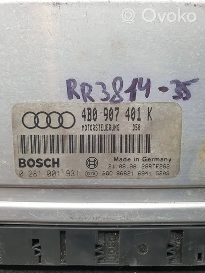 Audi A6 S6 C5 4B Moottorin ohjainlaite/moduuli 4B0907401K