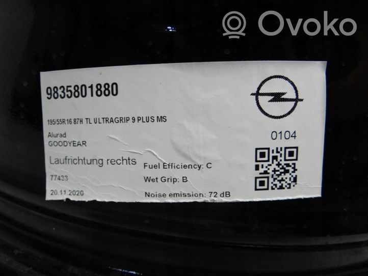 Opel Corsa F R16-alumiinivanne 9833892580