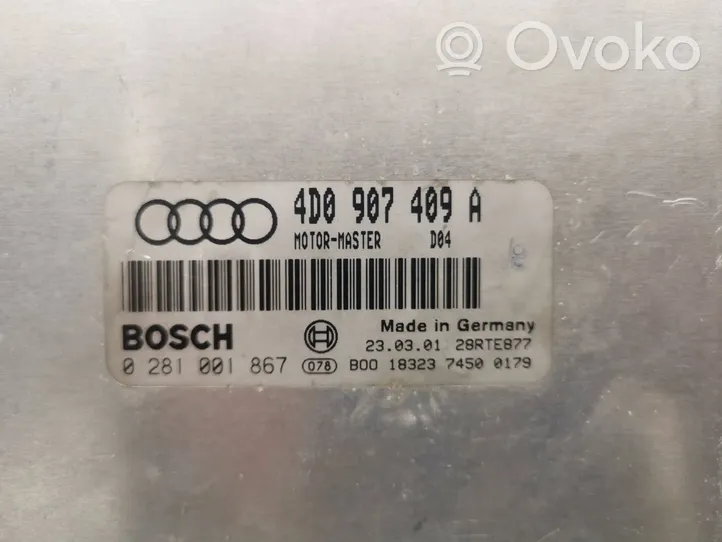 Audi A8 S8 D2 4D Dzinēja vadības bloks 4D0907409A