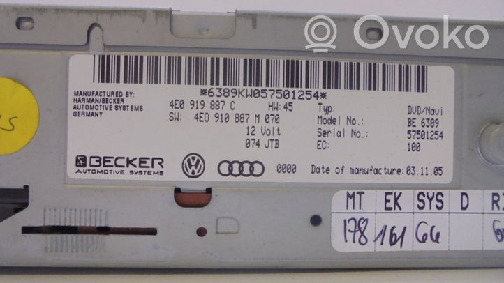 Audi Q7 4L Navigacijos (GPS) CD/DVD skaitytuvas 4E0919887C