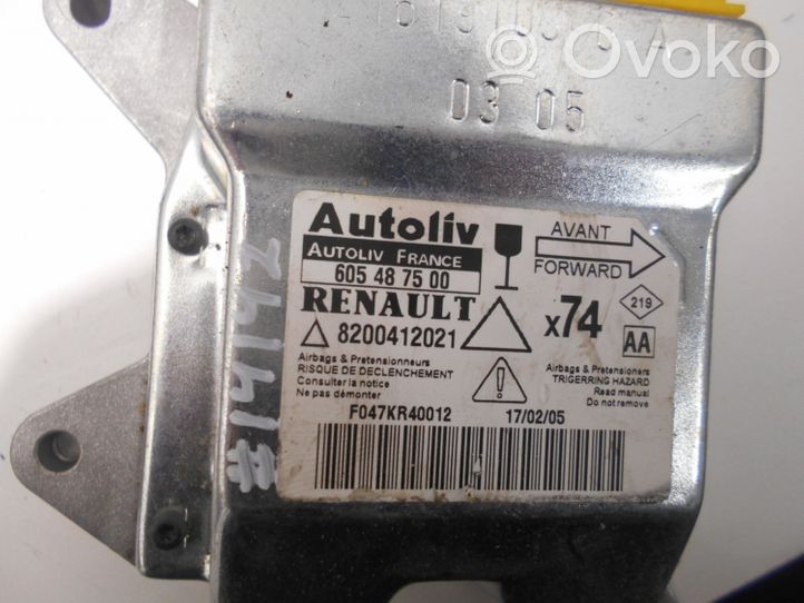 Renault Laguna II Turvatyynyn ohjainlaite/moduuli 8200412021