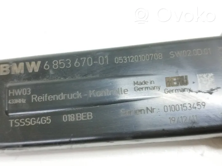 BMW 6 F12 F13 Sterownik / Moduł kontroli ciśnienia w oponach 6853670