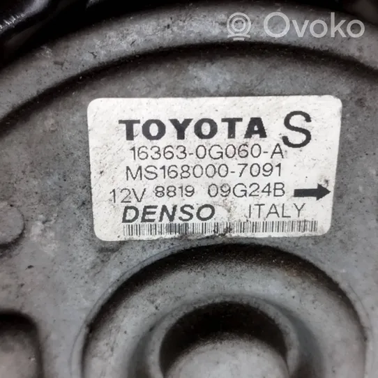 Toyota Avensis T250 Jäähdyttimen jäähdytinpuhallin 163630G060A