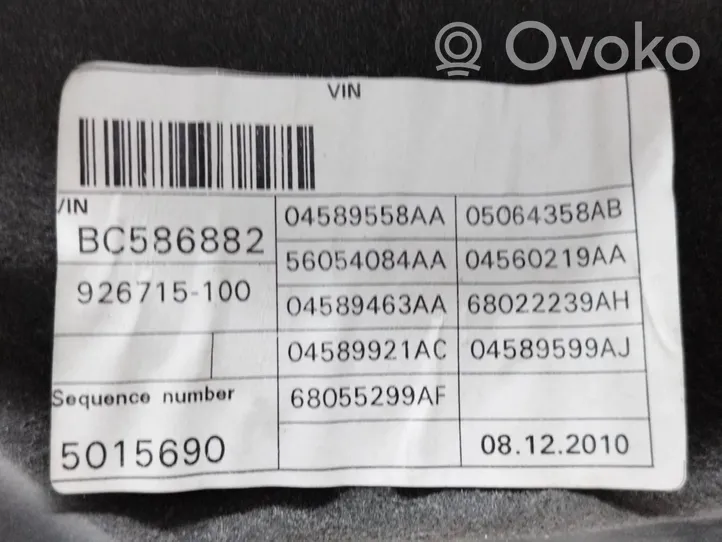 Jeep Grand Cherokee Mécanisme de lève-vitre avant sans moteur 04589558AA