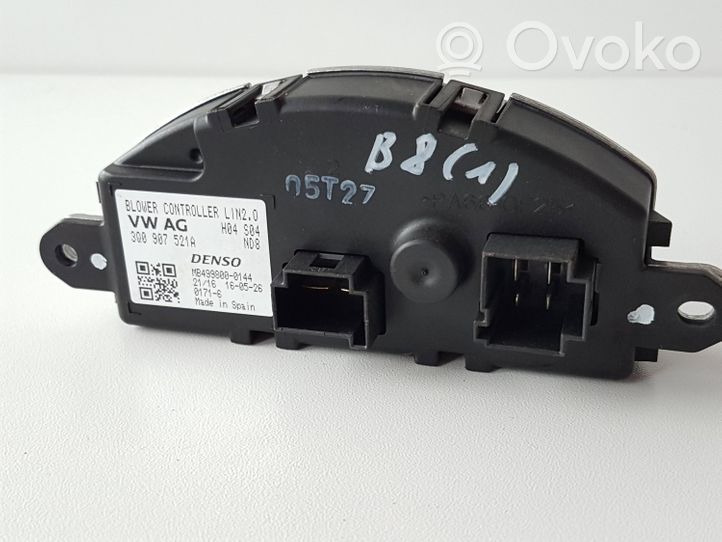 Volkswagen PASSAT B8 Heater blower motor/fan resistor 3Q0907521A