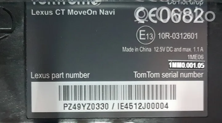 Lexus CT 200H Monitor/display/piccolo schermo PZ49YZ0330