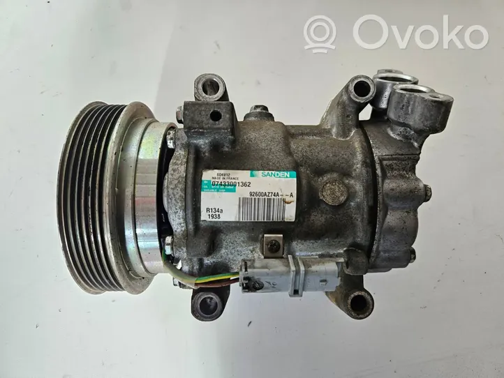 Nissan Note (E11) Compressore aria condizionata (A/C) (pompa) 92600AZ74A