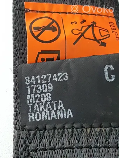 Opel Insignia B Pas bezpieczeństwa fotela tylnego środkowego 84127423