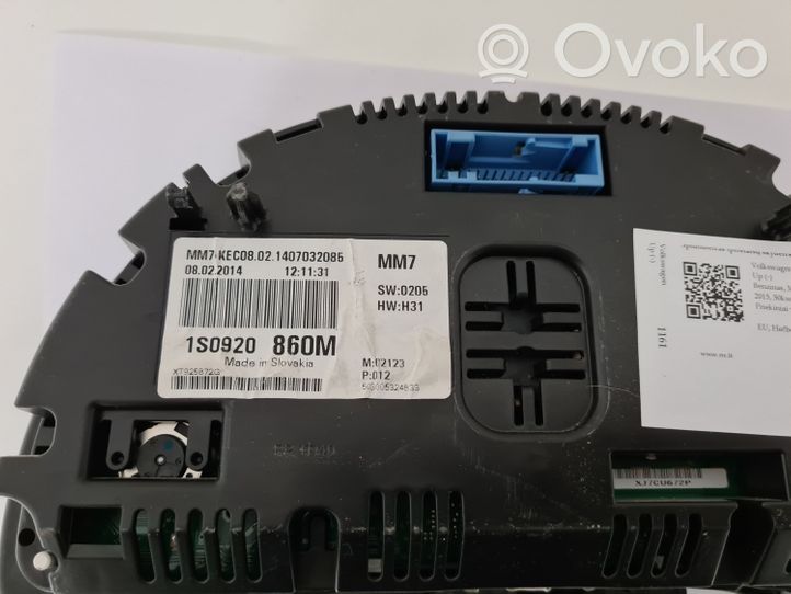 Volkswagen Up Speedometer (instrument cluster) 1S0920860M