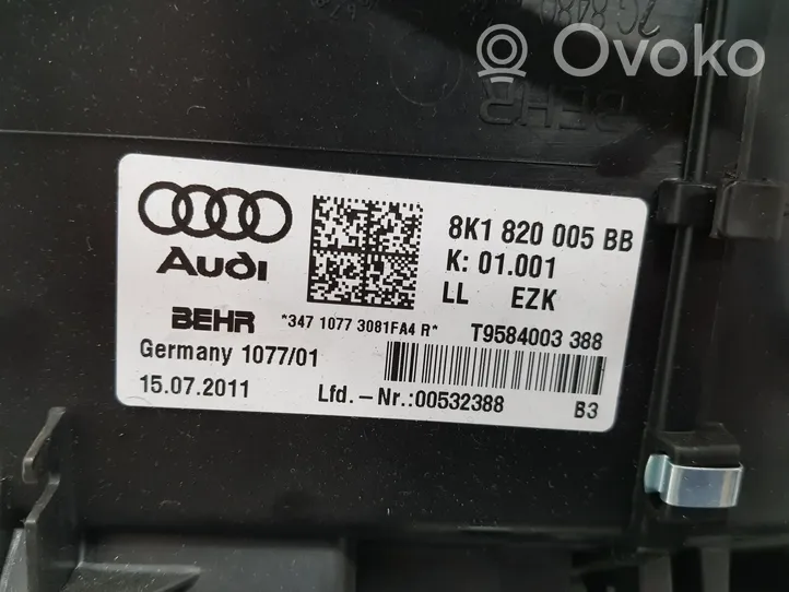 Audi A5 8T 8F Sisälämmityksen ilmastoinnin korin kokoonpano 8K1820005BB