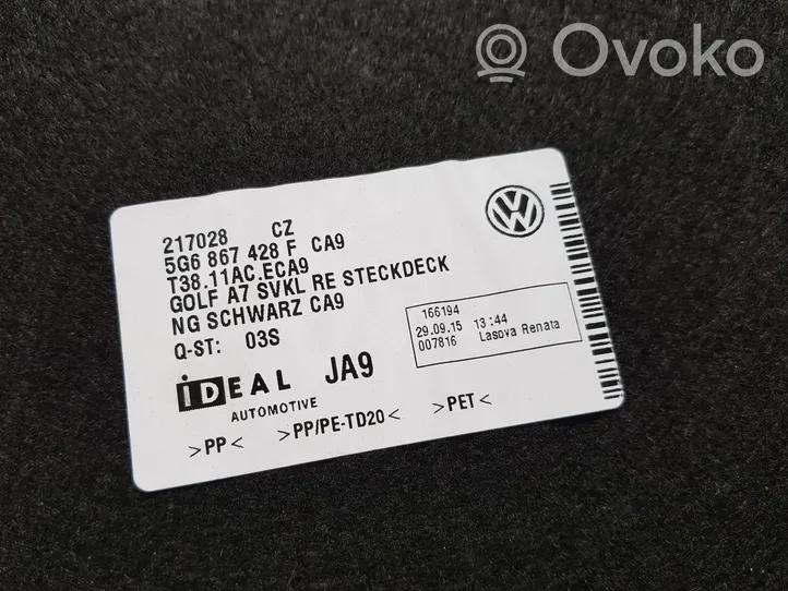 Volkswagen Golf VII Garniture panneau latérale du coffre 5G6867428F