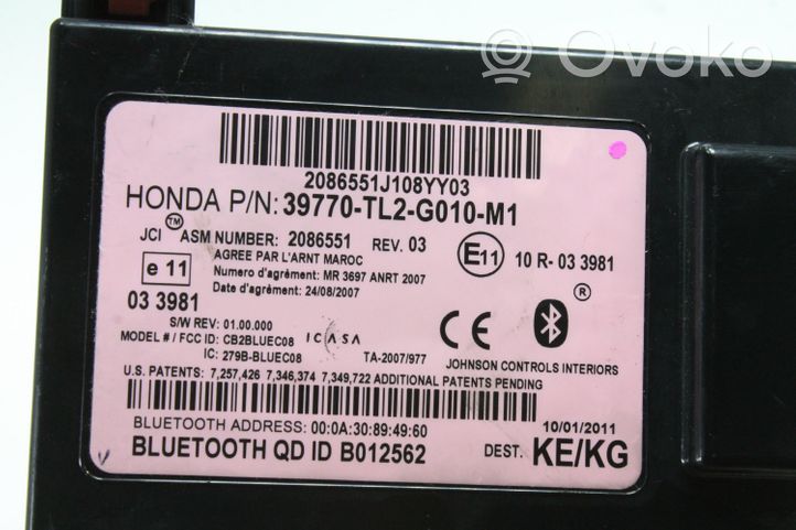 Honda Accord Moduł / Sterownik Bluetooth 39770TL2G010M1