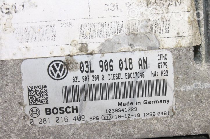 Volkswagen Scirocco Komputer / Sterownik ECU i komplet kluczy 0281016409