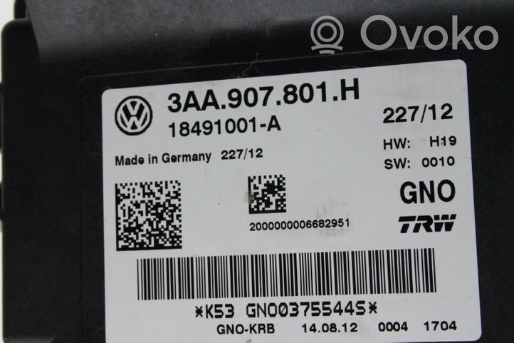 Volkswagen PASSAT CC Takajarrun EMF-ohjainlaite/moduuli 3AA907801H