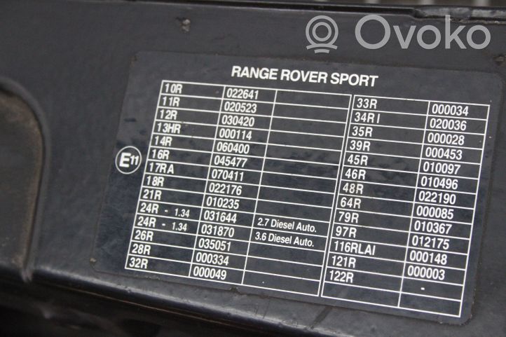 Land Rover Range Rover Sport L320 Radiateur panneau supérieur d'admission d'air 