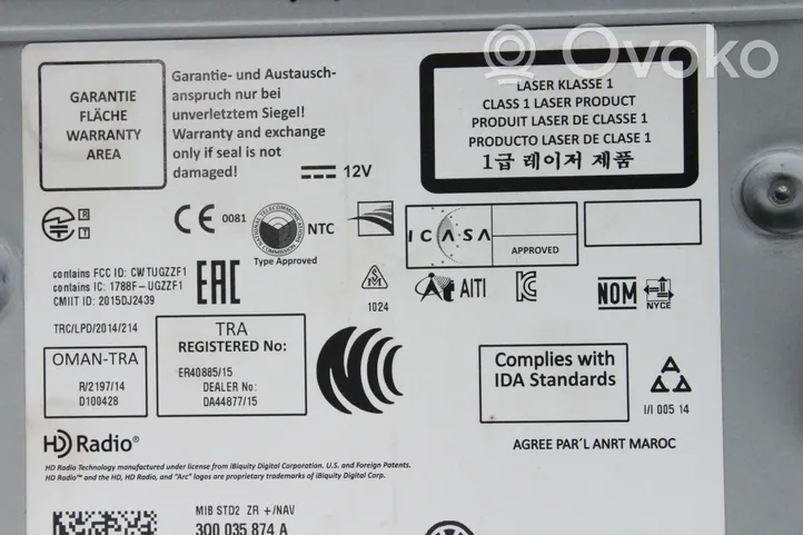 Volkswagen PASSAT B8 Unité principale radio / CD / DVD / GPS 3Q0035874A