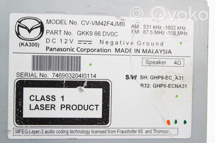 Mazda 6 Panel / Radioodtwarzacz CD/DVD/GPS GKK966DV0C