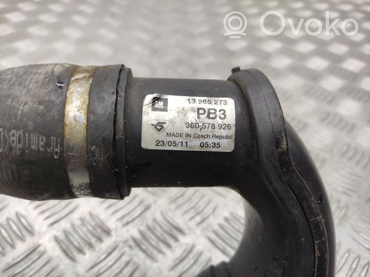 Opel Astra J Tube d'admission de tuyau de refroidisseur intermédiaire 13265273