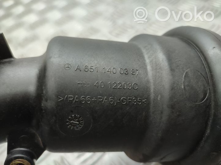 Mercedes-Benz A W176 Tube d'admission de tuyau de refroidisseur intermédiaire A6511400387