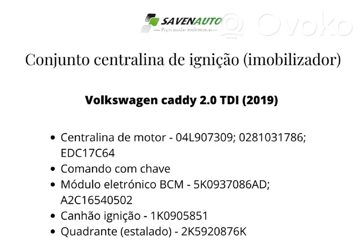 Volkswagen Caddy Käynnistys/pysäytys-ohjausmoduuli 