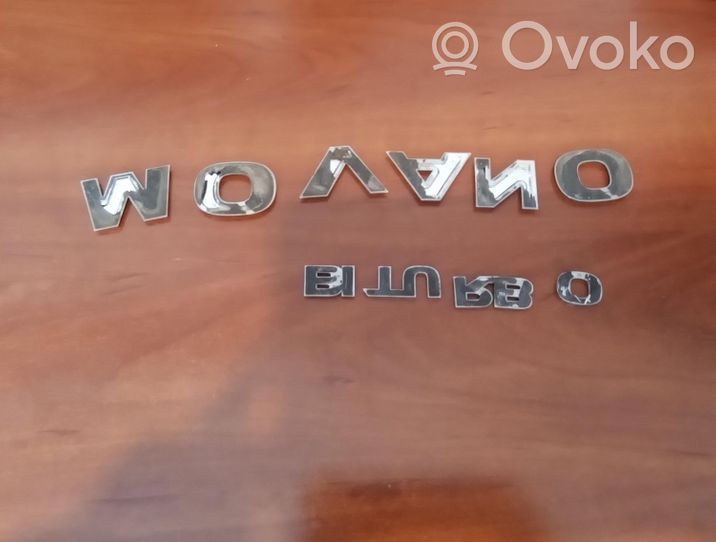 Opel Movano B Rear loading door model letters MOVANOBITURBO